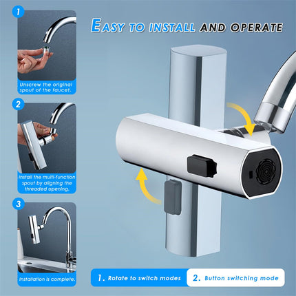 Kitchen Faucet Waterfall Outlet Splash Proof Universal Rotating Bubbler Multifunctional Water Nozzle Extension Kitchen Gadgets - Wnkrs