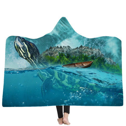 New Ocean Turtle Series Hooded Blanket Cape - Wnkrs