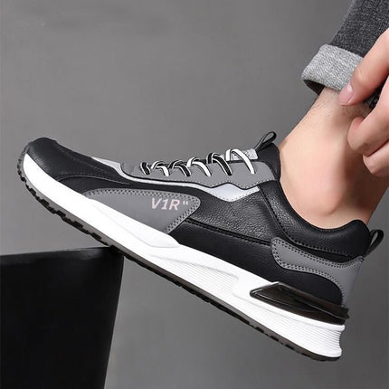 Casual Men's Shoes Soft Sole Color-block Lace-up Sneakers Versatile Trendy Running Sports Shoes - Wnkrs