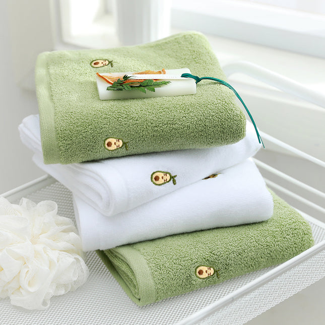 Full Embroidery Avocado Cotton Towel - Wnkrs