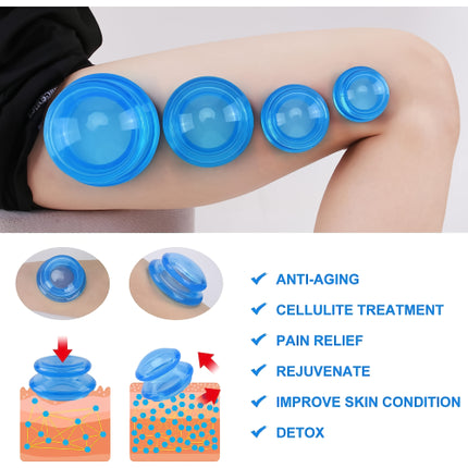 Ensemble de ventouses en silicone pour massage amincissant du corps et du visage - Pots à ventouse sous vide