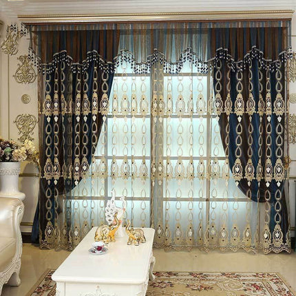 High-end Embossed Embroidered Window Screens For Living Room And Bedroom Italian Flannel Shading - Wnkrs