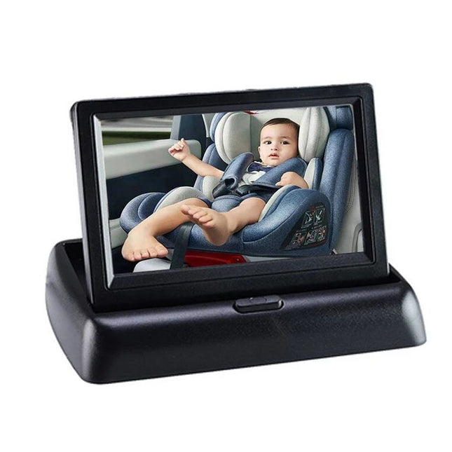 5" HD Baby Car Mirror Monitor: Infrared Night Vision, 150° View, Foldable LCD - Wnkrs