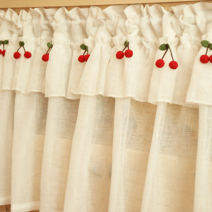 Fresh Linen Short Curtain For Kitchen Small Window - Wnkrs
