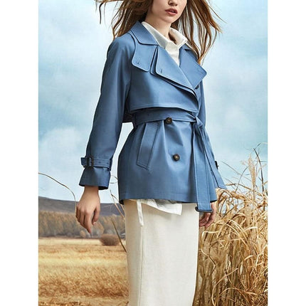 Chic Casual Lace-Up Trench Coat for Women - Wnkrs