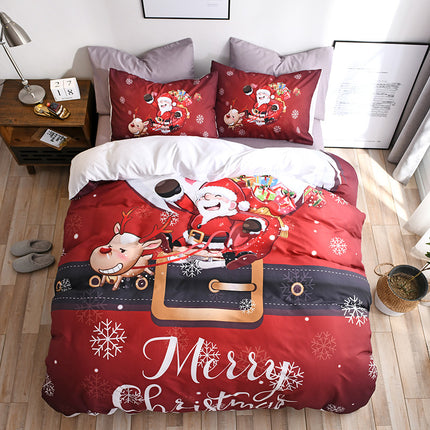 Happy Santa Claus Happy Gift 3D Digital Bed Set Of Three - Wnkrs