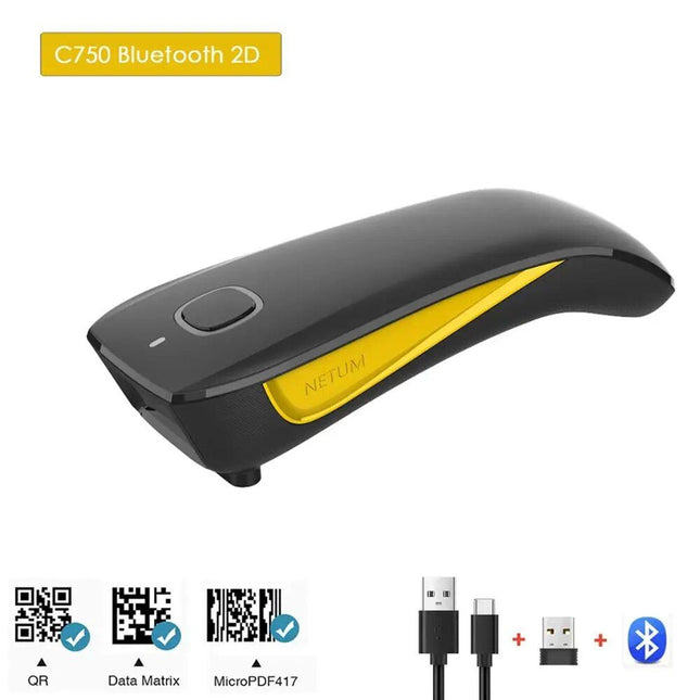 C750 Bluetooth QR (2D) Barcode Scanner - Wireless Pocket Scanner - Wnkrs