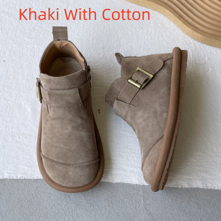 Bottes Martin en cuir souple rétro style Mori Style collège décontracté tout assorti