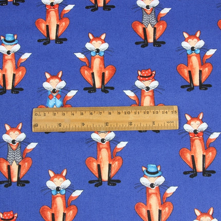 Plain Cotton Fabric Nordic Style Animal Fox Print Handmade DIY - Wnkrs