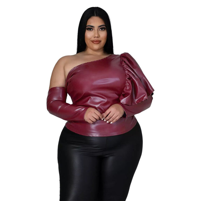 One Shoulder Top for Plus Size Women - Wnkrs