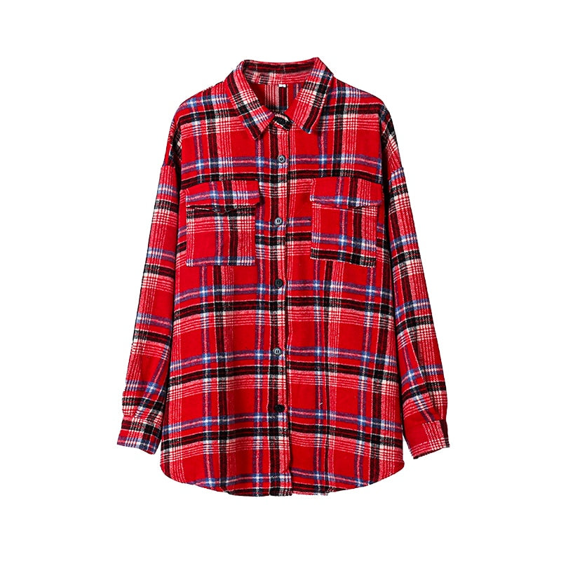 Women's Oversized Plaid Shirt