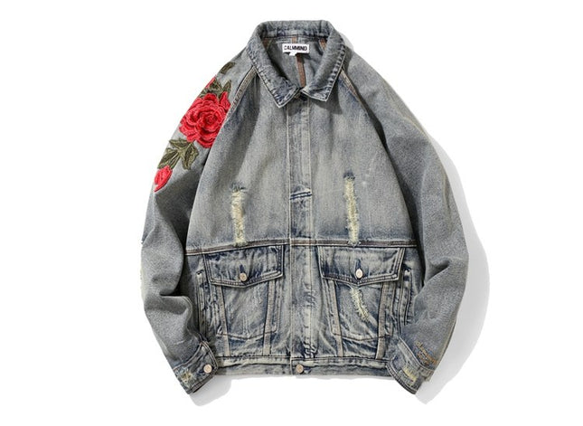 Women's Floral Embroidered Jeans Jacket - Wnkrs