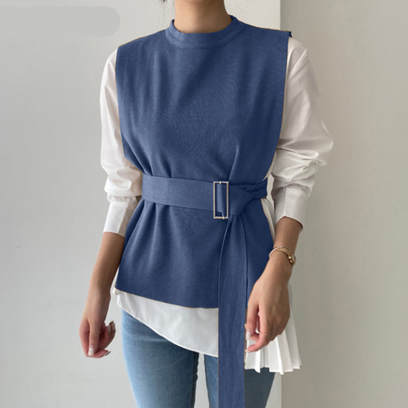 Women's Casual Belted Top