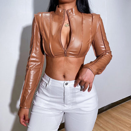 Women's Eco-Leather Crop Jacket - Wnkrs