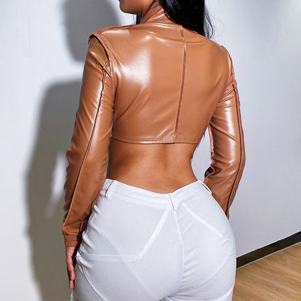 Women's Eco-Leather Crop Jacket - Wnkrs