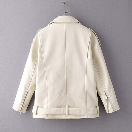 Women's Eco-Leather Oversized Biker Jacket - Wnkrs