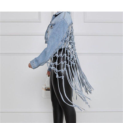 Women's Creative Tassel Denim Jacket - Wnkrs