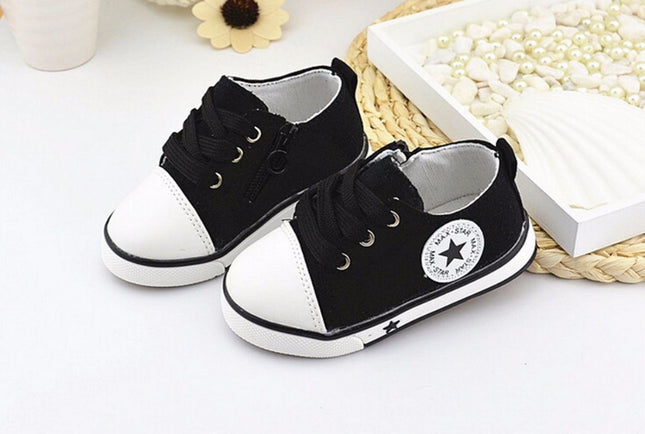 Casual Baby's Lace Up Star Sneakers - Wnkrs