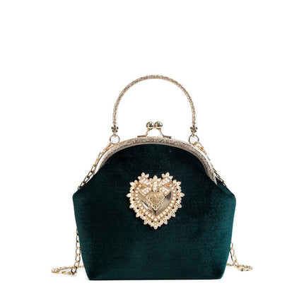 Women's Elegant Vintage Velvet Handbag - Wnkrs