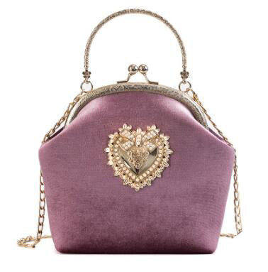 Women's Elegant Vintage Velvet Handbag - Wnkrs