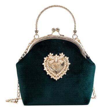 Women's Elegant Vintage Velvet Handbag - Wnkrs