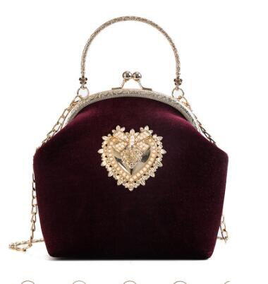 Women's Elegant Vintage Velvet Handbag - Wnkrs
