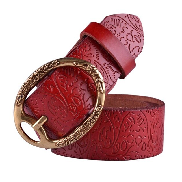 Women’s Embossed Genuine Leather Belt - Wnkrs