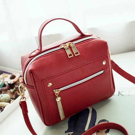 Women's Classic Elegant Leather Handbag - Wnkrs