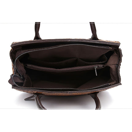 Vintage Genuine Leather Floral Handbag - Wnkrs