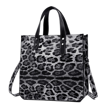 Leopard Printed PU Leather Bag Set - Wnkrs