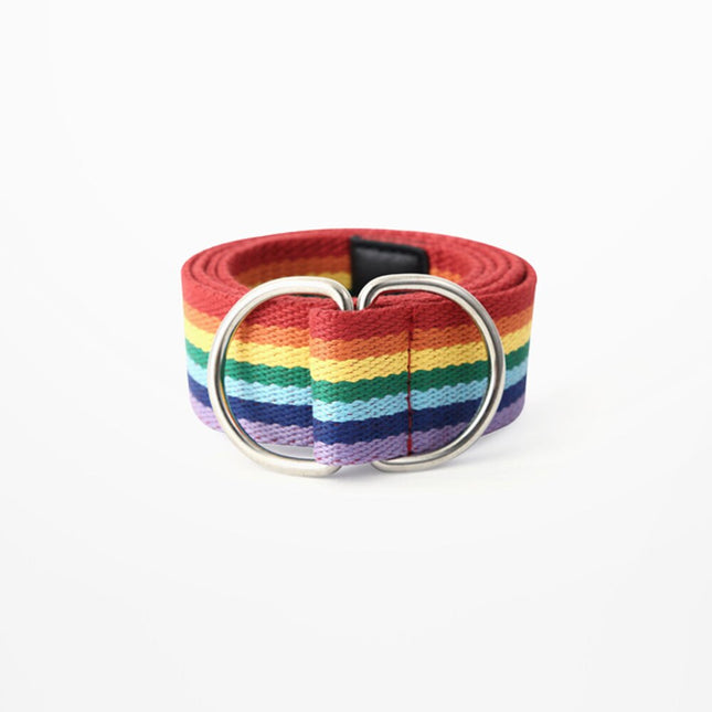 Rainbow Printed Ring Buckle Belt - Wnkrs