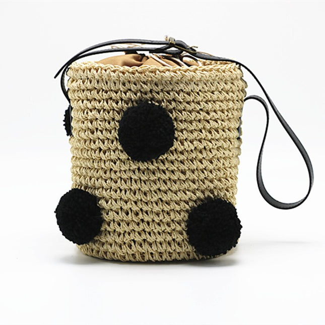 Cute Summer Boho Cylinder Shaped Straw Handbag - Wnkrs