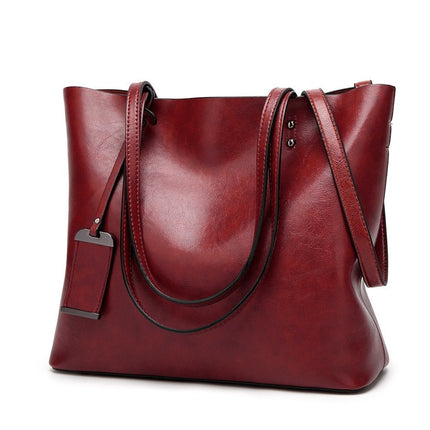 Women's Large Leather Shoulder Bag - Wnkrs