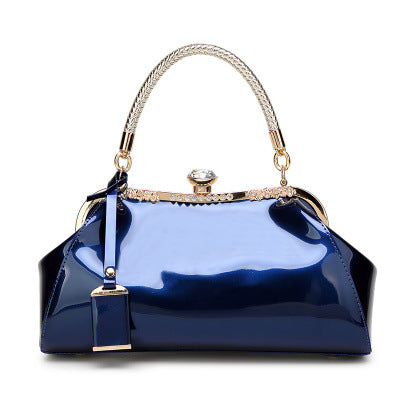 Fashion Patent Leather Bag with Diamonds - Wnkrs