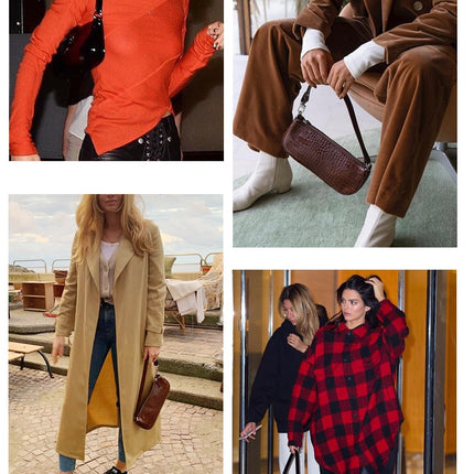 Women's Retro Classic Crocodile Pattern Shoulder Bag - Wnkrs