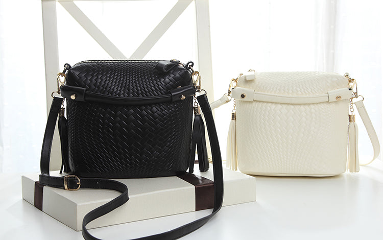 Ladies Weave Pattern Handbag Crossbody Bag