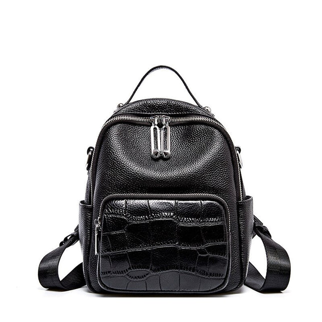 Women's Compact Leather Backpack - Wnkrs