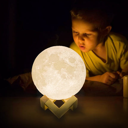 Rechargeable 3D Printed Moon Night Light - Wnkrs