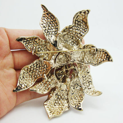 Women's Purple Crystal Orchid Brooch - wnkrs