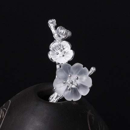 Elegant Vintage Crystal Floral Silver Brooch - Wnkrs