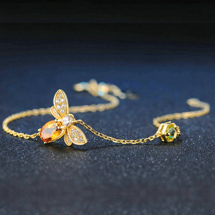 Elegant Citrine Bee Bracelet - Wnkrs