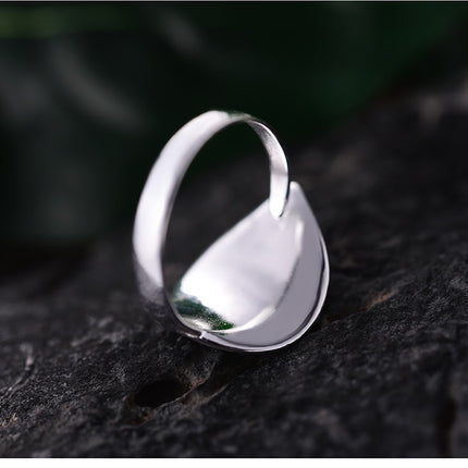 Lotus Shaped Silver Ring with Pearl - Wnkrs