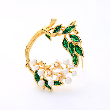 Wreath Shaped Pearl Brooch for Women - Wnkrs
