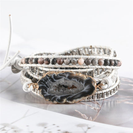 Natural Stone Leather Bracelet - Wnkrs