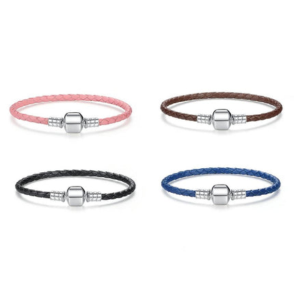 Double Braided Leather Chain Bracelet for Women - Wnkrs