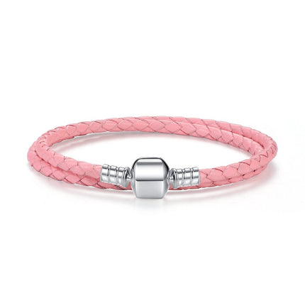 Double Braided Leather Chain Bracelet for Women - Wnkrs