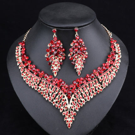 Luxurious Crystal Leaf Shaped Jewelry Set for Women - Wnkrs