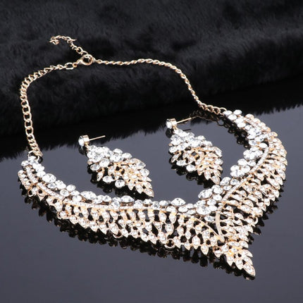 Luxurious Crystal Leaf Shaped Jewelry Set for Women - Wnkrs