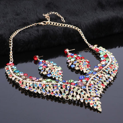 Luxurious Crystal Leaf Shaped Jewelry Set for Women - Wnkrs