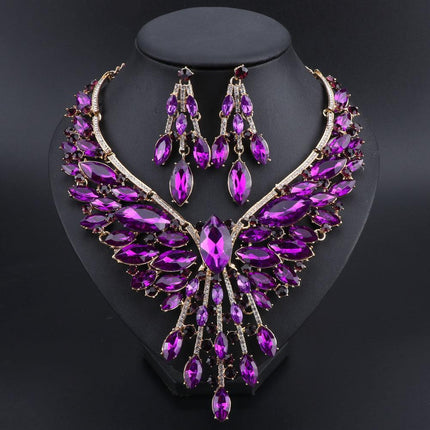 Luxurious Bridal Necklace and Earrings Set - Wnkrs